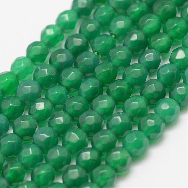 

PandaHall Faceted Natural Agate Beads Strands, Round, Dyed & Heated, Grade A, Green, 6mm, Hole: 1mm, about 56~58pcs/strand, 14 inch(35.6cm)...