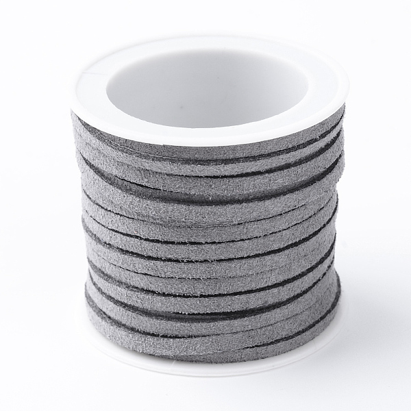 

PandaHall Faux Suede Cord, Faux Suede Lace, Gray, 3x1.5mm, about 5.46 yards(5m)/roll, 25rolls/bag Faux Suede Gray