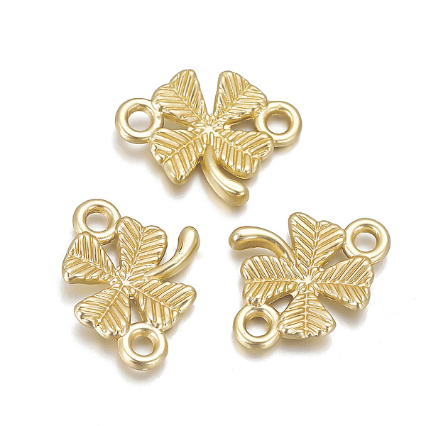 

PandaHall Alloy Links, Matte Style, Clover, Cadmium Free & Nickel Free & Lead Free, Real 18K Gold Plated, 11.5x15x2.5mm, Hole: 1.5mm Alloy...
