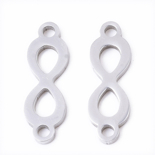 

PandaHall 201 Stainless Steel Links connectors, Laser Cut, Infinity, Stainless Steel Color, 16x5x1mm, Hole: 1.2mm 201 Stainless Steel...