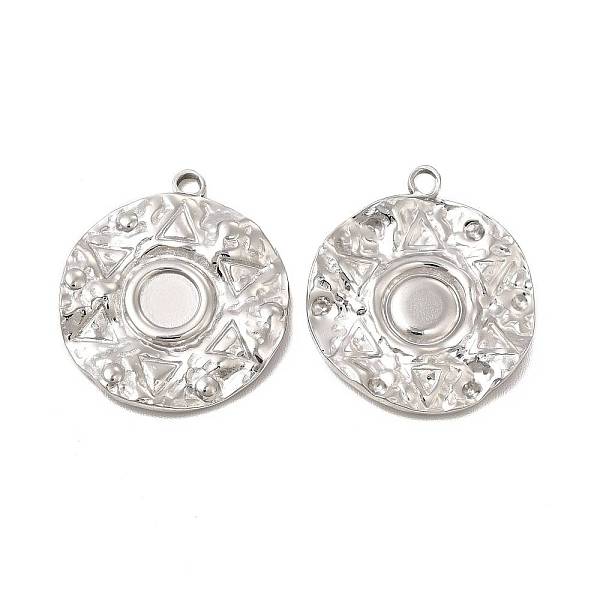 

PandaHall 304 Stainless Steel Pendant Cabochon Settings, Textured Flat Round, Stainless Steel Color, Tray: 5.5mm, 24x21x2mm, Hole: 2mm 304...