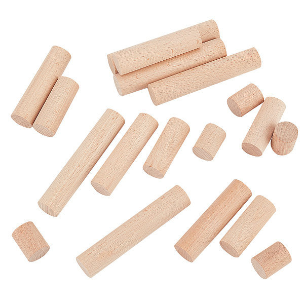 

PandaHall 20 Pcs 4 Sizes Wooden Craft Blocks, Unfinished Wooden Round Sticks Beech Wood Craft Sticks Building Model Material Supplies for..., Brown