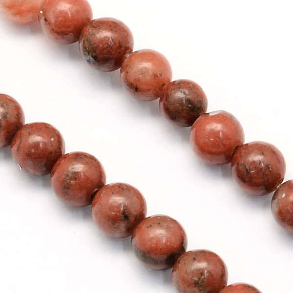

PandaHall Natural Sesame Jasper/Kiwi Jasper Round Beads Strands, 4.5mm, Hole: 1mm, about 96pcs/strand, 15.5 inch Sesame Jasper Round