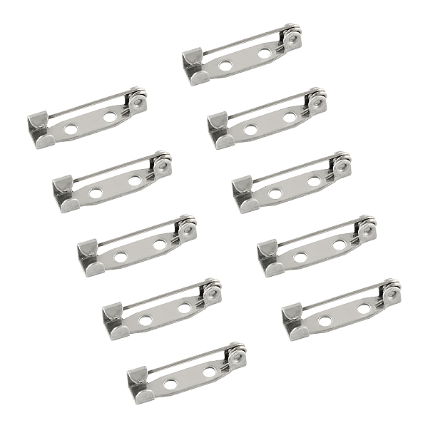 

PandaHall UNICRAFTALE 50pcs 304 Stainless Steel Brooch Pin Backs Bar Pins 0.8mm Pin Safety Catch Pins Back Clasps Pin Findings with 2 Holes...
