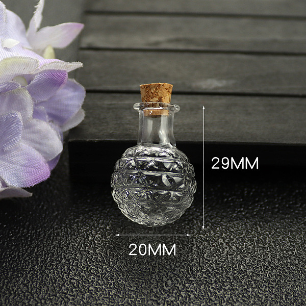 

PandaHall Clear Glass Bead Containers, with Cork, Wishing Bottle, Round, 2x2.9cm Glass Round Clear