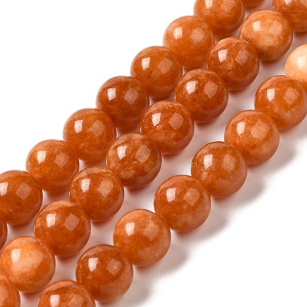 

PandaHall Natural Dyed White Jade Beads Strands, Round, Dark Orange, 10~10.5mm in diameter, Hole: 1mm, about 37pcs/strand, 14.76''~14.80''...