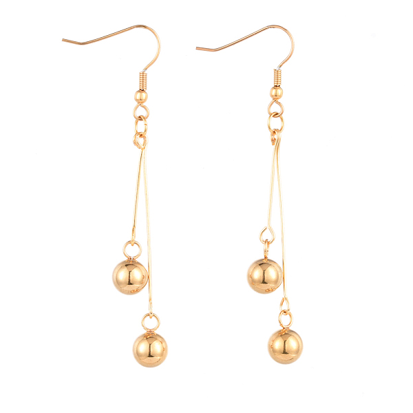 PandaHall 304 Stainless Steel Dangle Earring, with Brass Eye Pins, Round, Golden, 70mm, Pin: 0.6mm Brass PandaHall 304 Stainless Steel Dangle Earring, with Brass Eye Pins, Round, Golden, 70mm, Pin: 0.6mm Brass