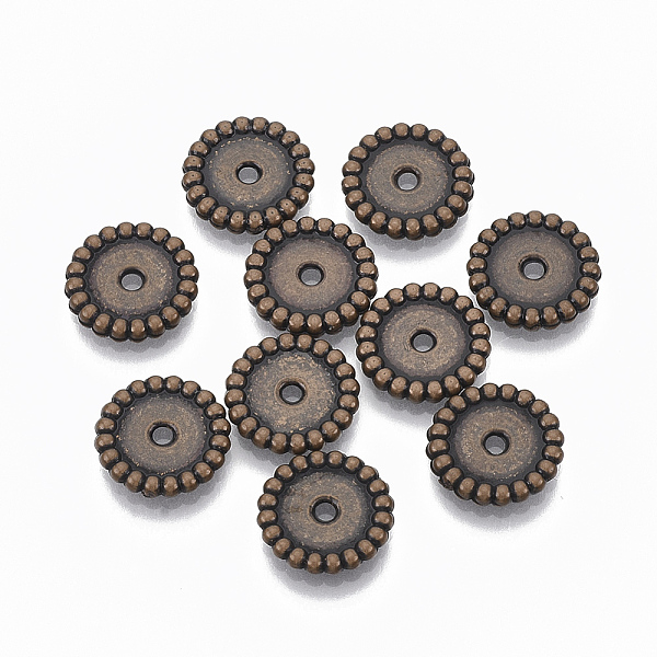 

PandaHall CCB Plastic Beads, Flat Round, Red Copper, 13x2mm, Hole: 1.8mm, about 2540pcs/500g Plastic Flat Round