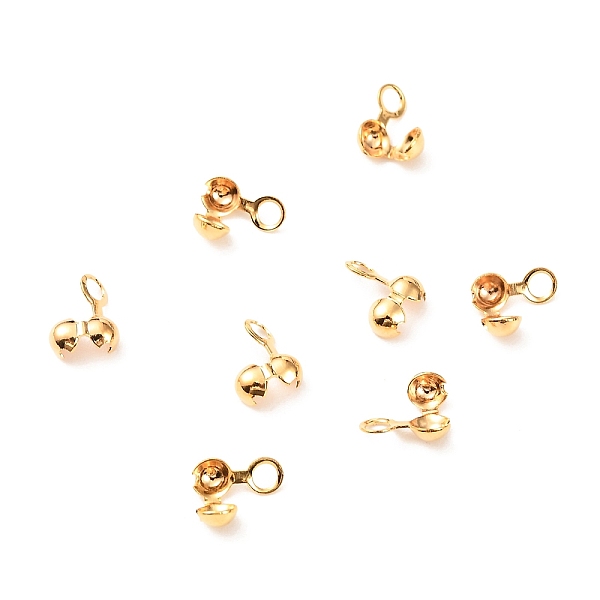 

PandaHall Brass Bead Tips, Long-Lasting Plated, Real 18K Gold Plated, 7x6mm, Hole: 2mm, Inner Diameter: 2.5mm Brass