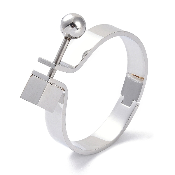 

PandaHall Round Ball 304 Stainless Steel Hinged Bangles, Stainless Steel Color, 1/2 inch(1.15cm), Inner Diameter: 2-1/4x2-1/2 inch...