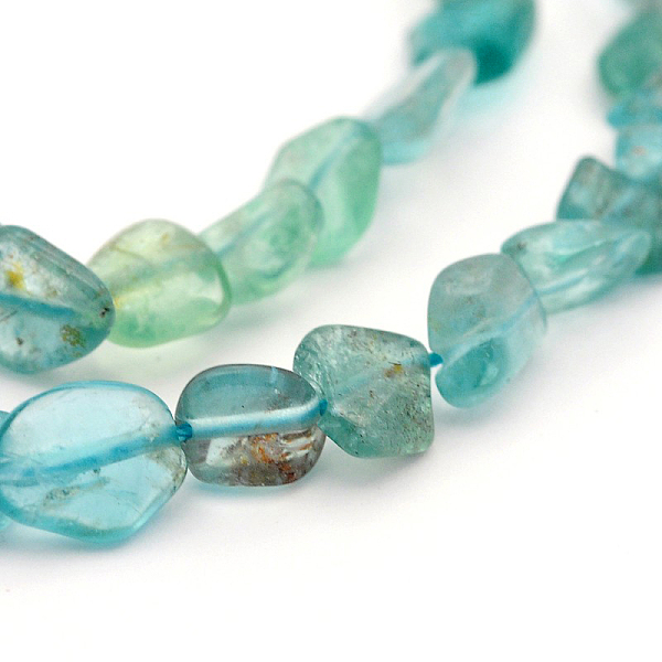 

PandaHall Natural Apatite Bead Strands, Tumbled Stone, Nuggets, 5~19x4~9x3~9mm, Hole: 0.5~1mm, about 15.7 inch Apatite Nuggets Green