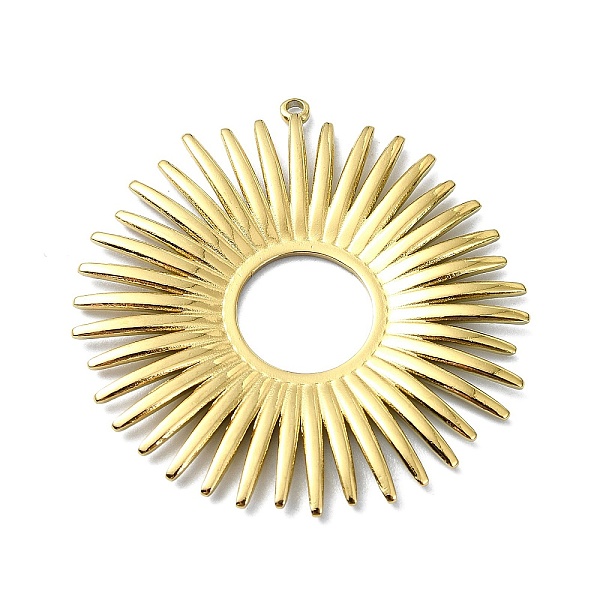 

PandaHall Ion Plating(IP) 304 Stainless Steel Pendants, Real 18K Gold Plated, Flat Round, 37mm, Hole: 1.4mm 304 Stainless Steel Flat Round