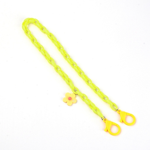 

PandaHall Eyeglasses Chains, Neck Strap for Eyeglasses, with Acrylic Cable Chains, Flower, Yellow, 22.72 inch(57.7cm) Acrylic Yellow