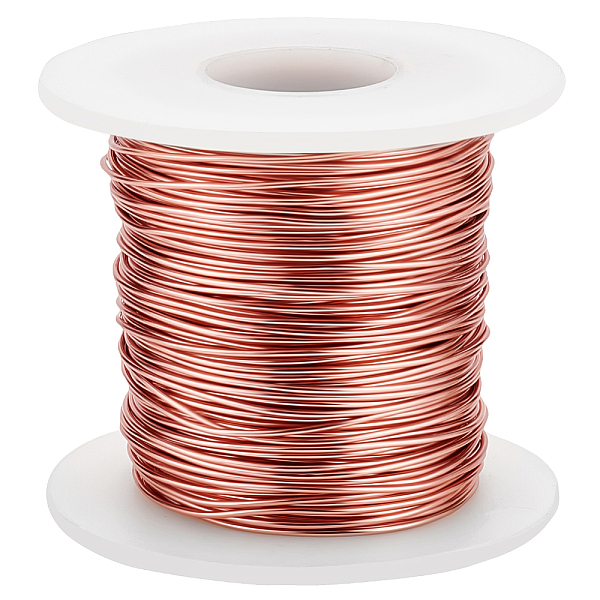 

PandaHall Custom Round Aluminum Wire, Rose Gold, 18 Gauge, 1mm, about 196.85 Feet(60m)/Roll Aluminum Round