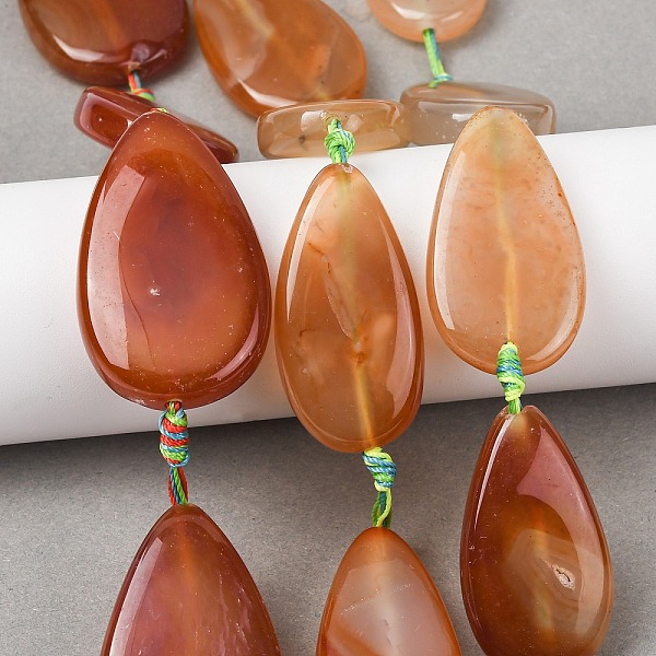 Brins de perles d'agate à bandes naturelles