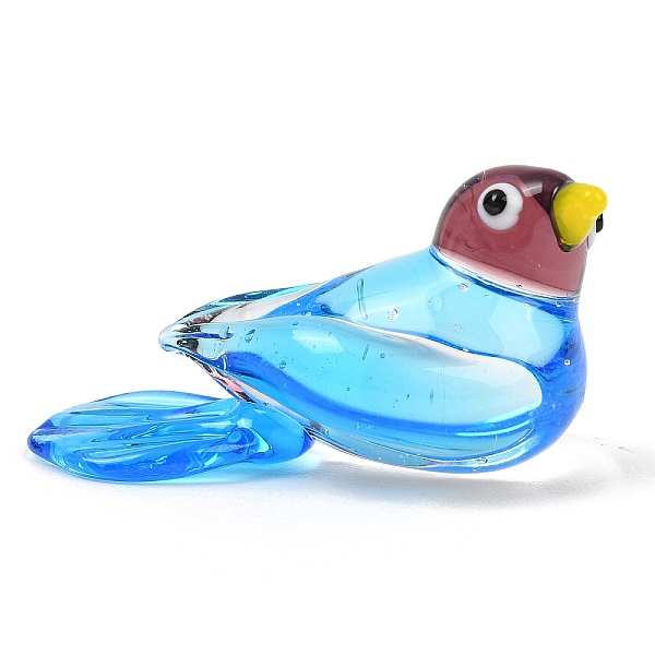 手作りのランプワークの鳥の置物