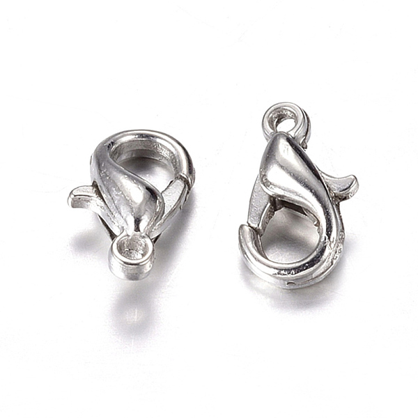 

PandaHall Zinc Alloy Lobster Claw Clasps, Cadmium Free & Nickel Free & Lead Free, Platinum, 10x6mm, Hole: 1mm Alloy Others