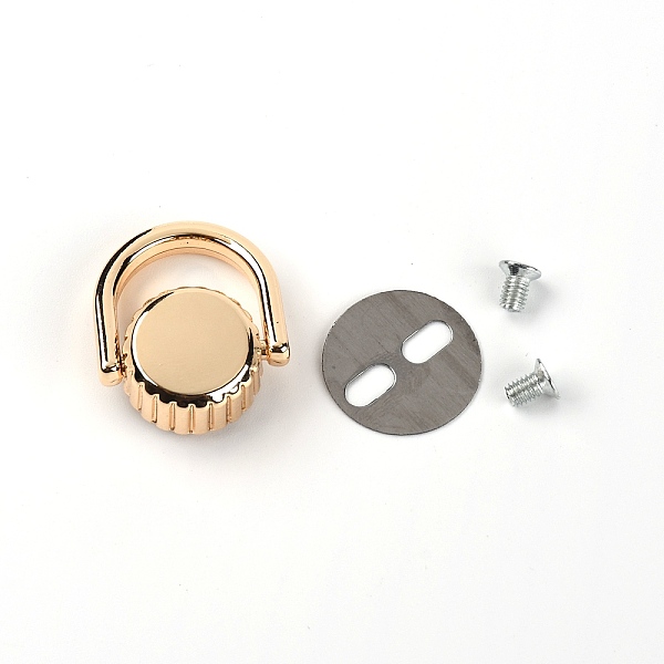 

PandaHall Zinc Alloy Bag Lifting Ring, with Iron Screws & Shim, Light Gold, 0.5~2.5x0.5~2x0.04~0.9cm, Hole: 2.5mm and 6x3mm, 4pcs/set Alloy