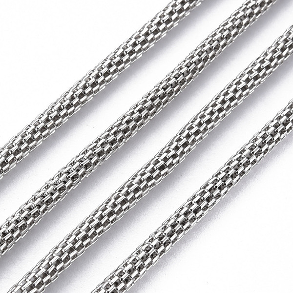 

PandaHall Electrophoresis Iron Popcorn Chains, Soldered, Platinum, 1180x3mm Iron Gray