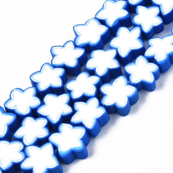 

PandaHall Handmade Polymer Clay Beads Strands, Star, Dodger Blue, 8~10x8~10x3~4.5mm, Hole: 1.5mm, about 40pcs/strand, 12.60 inch~13.58inch...