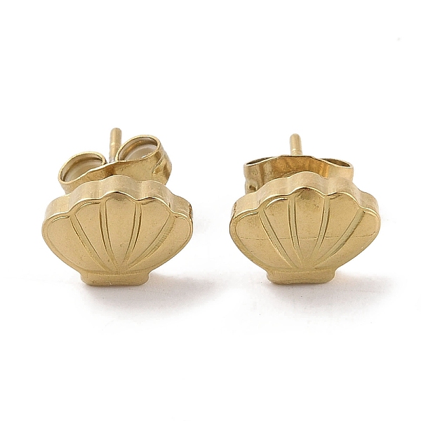 

PandaHall Ion Plating(IP) 304 Stainless Steel Shell Shaped Stud Earrings for Women, Real 18K Gold Plated, 7.5x9mm 304 Stainless Steel Shell...