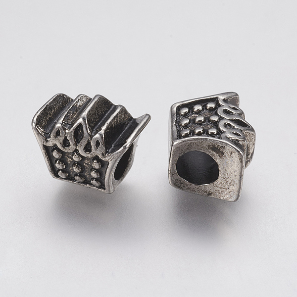 

PandaHall Ion Plating(IP) 304 Stainless Steel European Beads, Large Hole Beads, Crown, Antique Silver, 10x12.5x8mm, Hole: 5mm 304 Stainless...