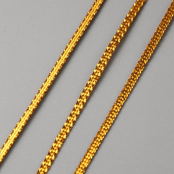 

PandaHall Nylon Braided Ribbon, Clothes Accessories, Flat, Gold, 1/8 inch(3mm), about 109.36 Yards(100m)/Bundle Nylon None Gold