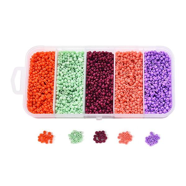 

PandaHall 90G 5 Colors 12/0 Baking Paint Glass Seed Beads, Round, Mixed Color, 12/0, 1.5x1.5mm, Hole: 0.5mm, 18g/color Glass Multicolor