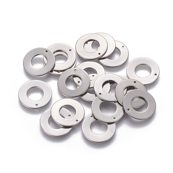 

PandaHall 201 Stainless Steel Pendants, Ring, Stainless Steel Color, 16x1mm, Hole: 0.8mm 201 Stainless Steel Ring
