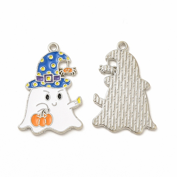 

PandaHall Rack Plating Alloy Enamel Pendants, Cadmium Free & Nickel Free & Lead Free, Halloween Theme, Ghost with Hat & Pumpkin Pattern...