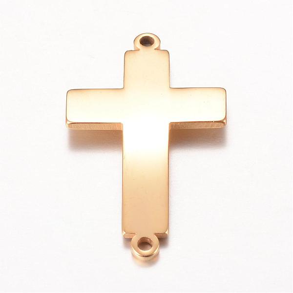 

PandaHall 201 Stainless Steel Links connectors, Latin Sideways Cross, Golden, 25x14.5x1mm, Hole: 1mm 201 Stainless Steel Cross