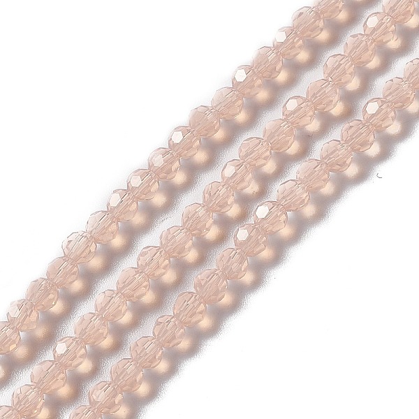 

PandaHall Faceted(32 Facets) Glass Beads Strands, Round, PeachPuff, 4mm, Hole: 1mm, about 99~107pcs/strand, 14.09~15.43''(35.8~39.2cm) Glass..., Brown