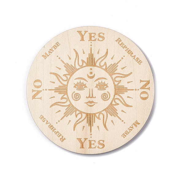 

PandaHall Wooden Carved Cup Mats, Heat Resistant Pot Mats, Tarot Theme Pendulum Board, for Home Kitchen, Flat Round, Sun Pattern, 100x3mm..., Orange