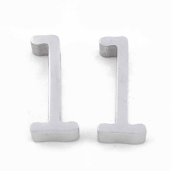 

PandaHall 304 Stainless Steel Pendants, Number, Stainless Steel Color, Num.1, 13x6x3mm, Hole: 1.8mm 304 Stainless Steel Number