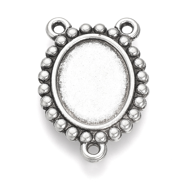 

PandaHall Tibetan Style Alloy Cabochon Connector Settings, Chandelier Components Links, Cadmium Free & Lead Free, Oval, Antique Silver, Tray...