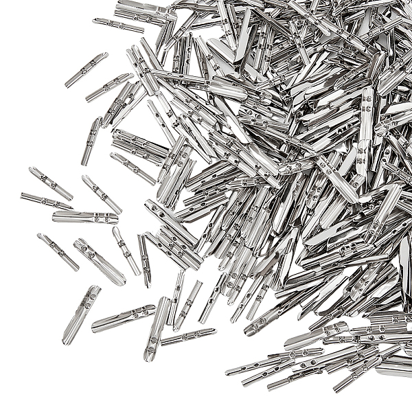 

PandaHall SUPERFINDINGS 450Pcs 2 Sizes Elastic Barbed Cord Copper Ends Brass Cord End Tips Platinum Brass Folding Crimp Ends for Sneakers...