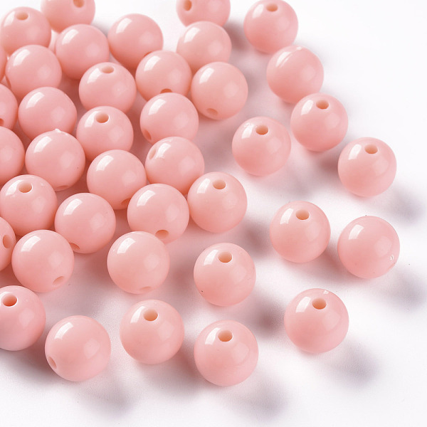 

PandaHall Opaque Acrylic Beads, Round, Light Salmon, 12x11mm, Hole: 1.8mm, about 566pcs/500g Acrylic Round