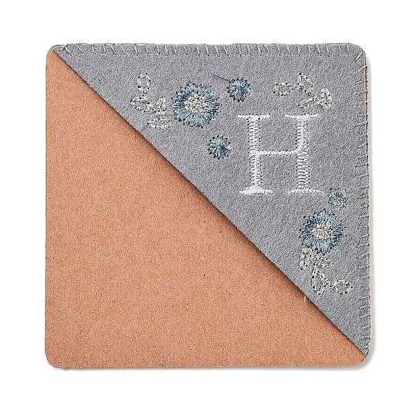 

PandaHall Embroidery Corner Bookmarks, Personalized Hand Embroidered Bookmark, Flower Felt Triangle Corner Page Marker, for Book Reading..., Gray