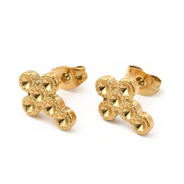 

PandaHall Ion Plating(IP) 304 Stainless Steel Stud Earring Findings, Earring Settings for Rhinestone, Cross, Real 18K Gold Plated...