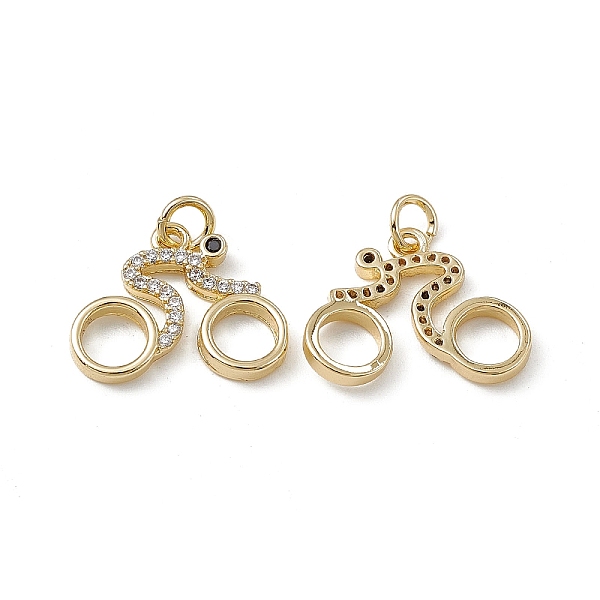 

PandaHall Brass Micro Pave Clear Cubic Zirconia Pendants, with Jump Ring, Biker Charm, Real 18K Gold Plated, 19.5x18x2mm, Hole: 3mm...