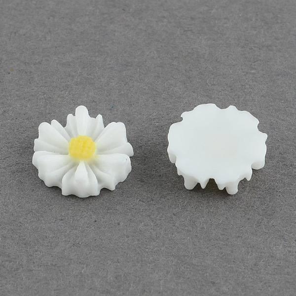 

PandaHall Flatback Hair & Costume Accessories Ornaments Scrapbook Embellishments Resin Flower Daisy Cabochons, White, 9x2.5mm Resin Flower...