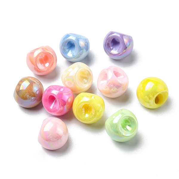 

PandaHall Plating Iridescent Acrylic Beads, Round, Mixed Color, 15.5x16mm, Hole: 3.5mm Acrylic Multicolor