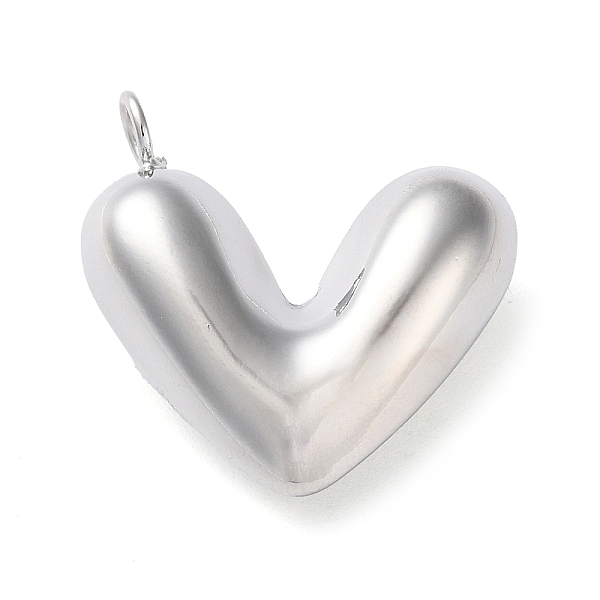 

PandaHall Eco-Friendly Rack Plating Brass Pendants, Long-Lasting Plated, Lead Free & Cadmium Free, Heart, Platinum, 27.5x28.5x10.5mm, Hole...