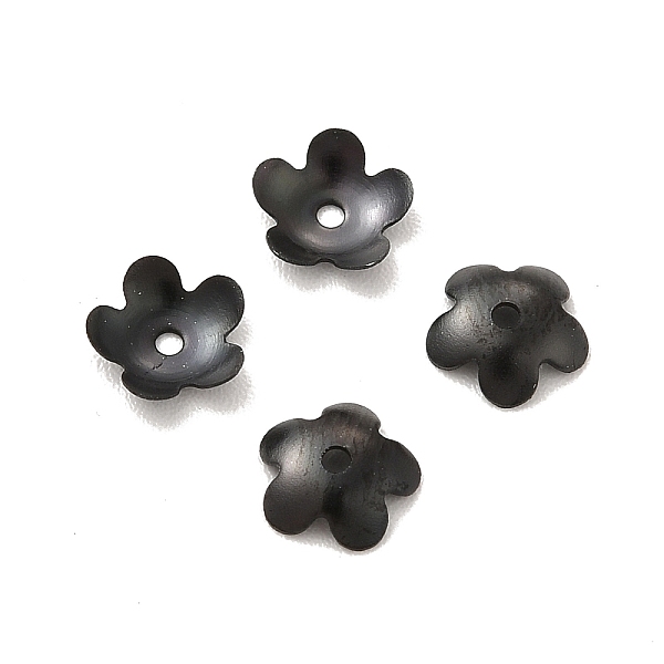 

PandaHall 304 Stainless Steel Bead Caps, Flower, 5-Petal, Electrophoresis Black, 5.5x6x1mm, Hole: 0.6mm 304 Stainless Steel