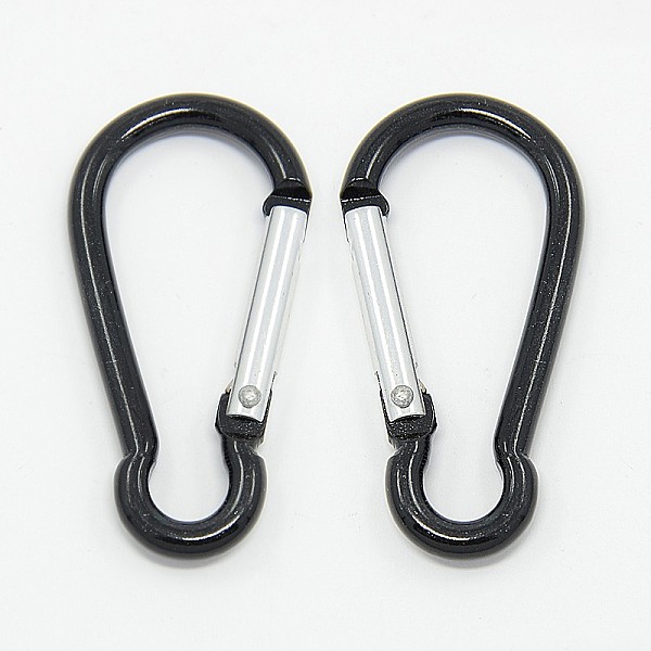 

PandaHall Aluminum Rock Climbing Carabiners, Key Clasps, Black, 50x24x4mm Aluminum Others Black