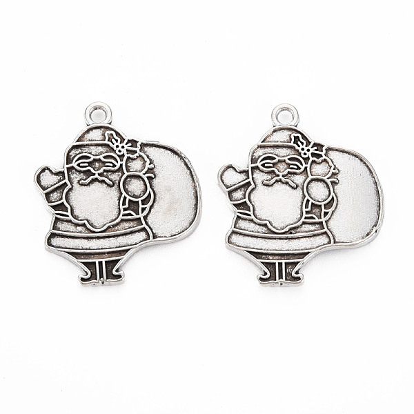 

PandaHall Tibetan Style Alloy Pendant Enamel Settings, Cadmium Free & Lead Free, Father Christmas, Antique Silver, 27x24x2mm, Hole: 2mm...