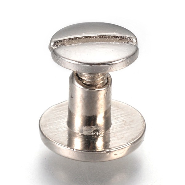 

PandaHall Alloy Screw Rivets, Chicago Screws, Garment Accessories, Platinum, 7.5x10mm, Knob: 4mm Alloy Flat