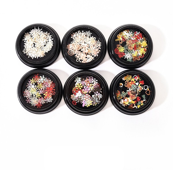

PandaHall Christmas Theme Computer Patch, Metal Nail Art Decorations for Women, Filigree Joiners Style, Mixed Shapes, Mixed Color..., Multicolor