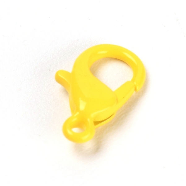 

PandaHall Baking Painted Alloy Lobster Claw Clasps, Yellow, 12x6.5x3.5mm, Hole: 1.4mm, about 20pcs/bag Alloy Others Yellow