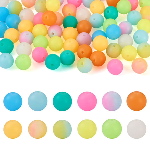 

PandaHall 72Pcs 12 Colors Luminous Round Food Grade Silicone Beads, Chewing Beads For Teethers, DIY Nursing Necklaces Making, Mixed Color..., Multicolor